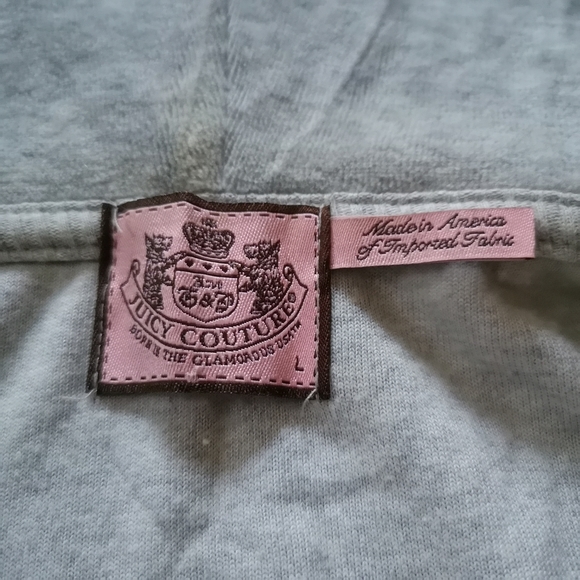 JUICY COUTURE Hoodie Sweater Size Large Grey - Picture 12 of 15